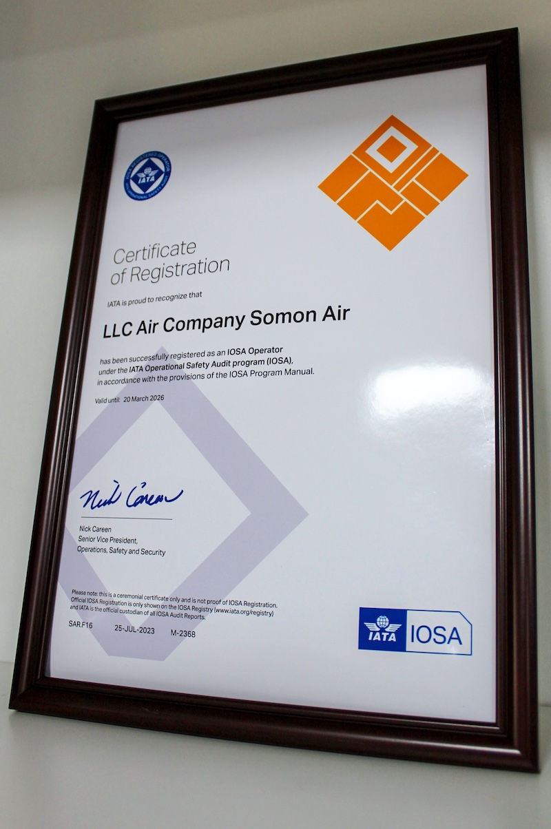 SOMON AIR PASSED ANOTHER IOSA AUDIT